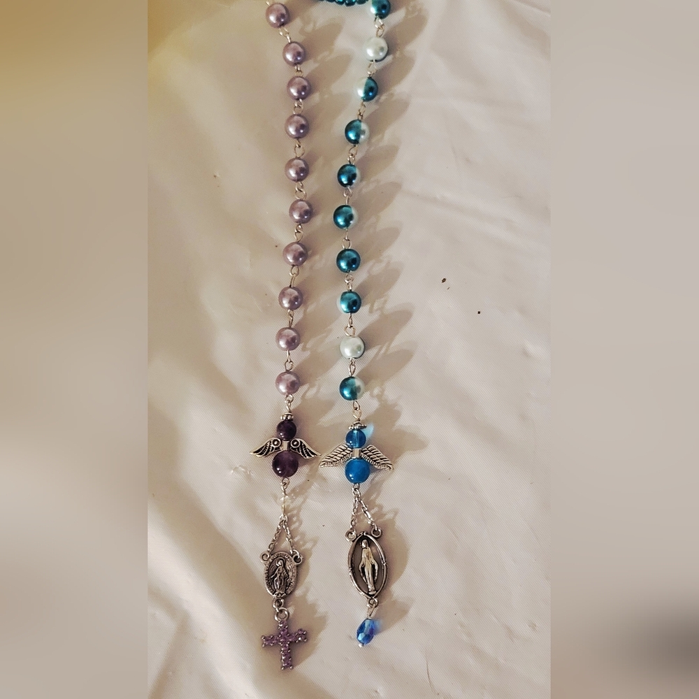 Car Mirror Prayer Rosary Bead Strand